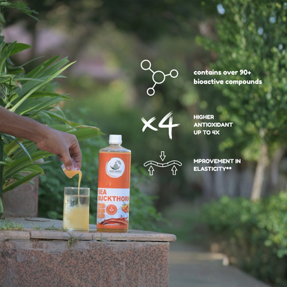 Root Burst Sea Buckthorn Juice | 20X More Vitamin C Than Amla | 80X More Vitamin C Than Orange | glow skin | Immunity Booster | 500ml