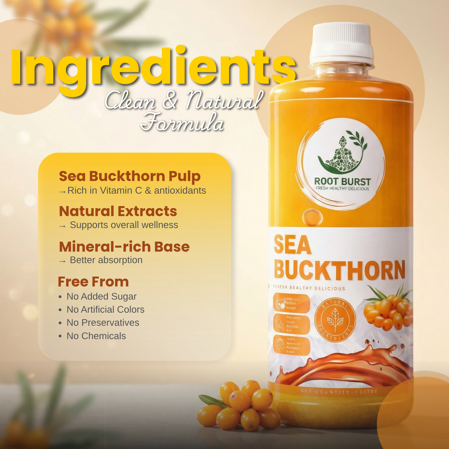 Sea Buckthorn Glow Elixir – Vitamin C Rich Skin & Hair Booster