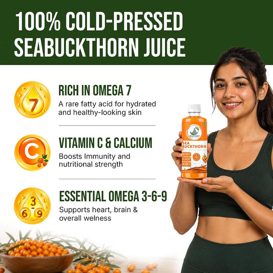 ROOT BURST Himalayan Sea Buckthorn Juice | Rich in Omega 3-6-7-9 & Natural Vitamin C | Antioxidant-Rich Wellness Drink | No Added Sugar